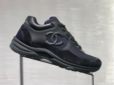 chanel all black sneakers